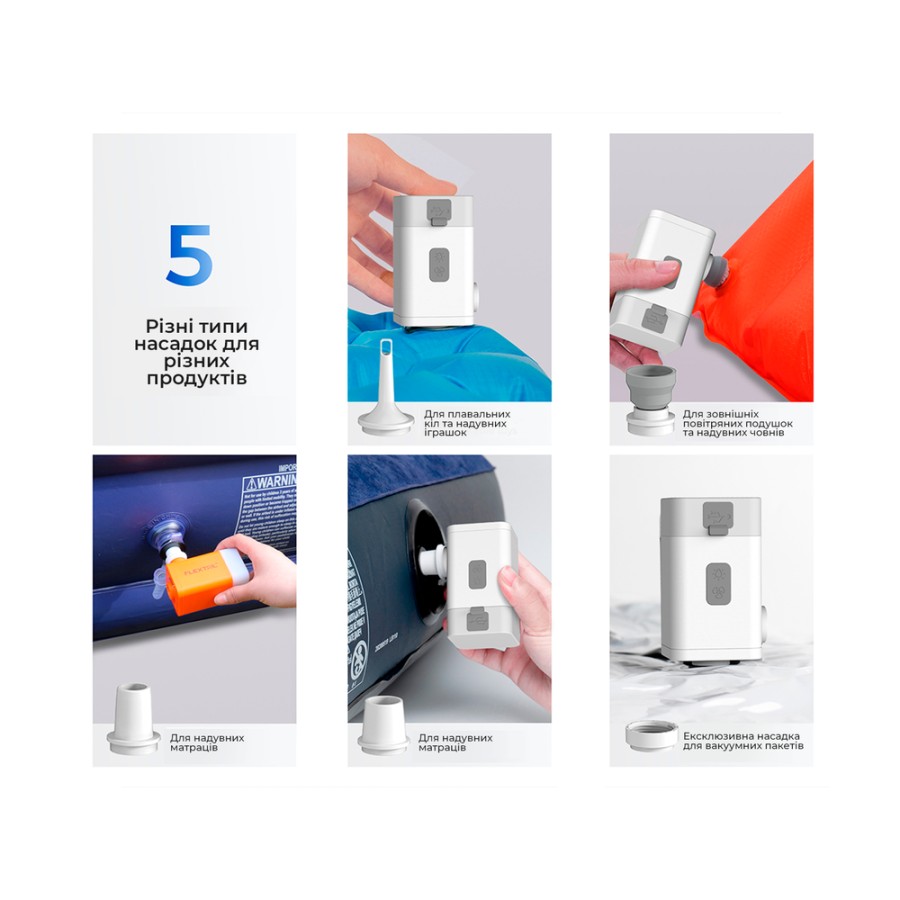 Насос-ліхтар-powerbank кемпінговий Flextail Max Pump 2 Plus, помаранчевий