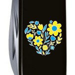 Ніж Victorinox Spartan Ukraine 91мм,12функ,чорн ,Квіткове серце