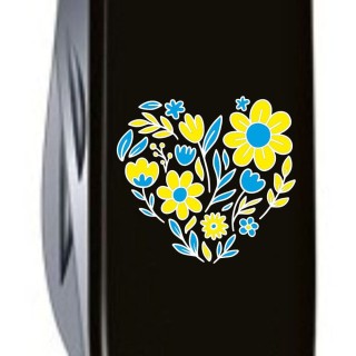 Ніж Victorinox Spartan Ukraine 91мм,12функ,чорн ,Квіткове серце
