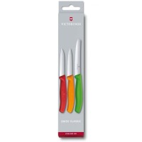 Набір кухонний Victorinox SwissClassic Paring Set 3 ножа з черв,помар,зел. ручкою (8,8,11см) у подар.упак.