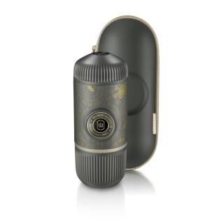 Портативна еспресо-кавоварка Wacaco Nanopresso темно-сіра з чохлом, механічна, для меленої кави