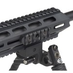 Планка ROME M-LOK Picatinny 6 slots з адаптером під QD (Алюміній/Сталь) black