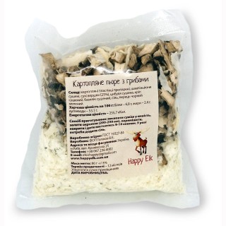 Картопляне пюре з грибами Happy Elk прозора упаковка