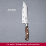 Кухонний ніж Victorinox Grand Maitre Wood Santoku лезо 17см з дерев. ручкою у подар.упак.