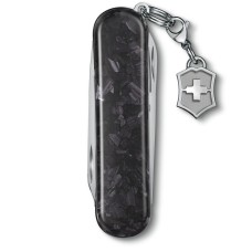 Ніж Victorinox Classic Brilliant Carbon 58мм,5функ,карбон + брелок-лого