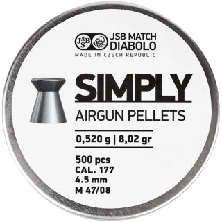 Кулі пневматичні JSB Diabolo Simply, 4,5 мм ,0.52 гр, 500 шт/уп