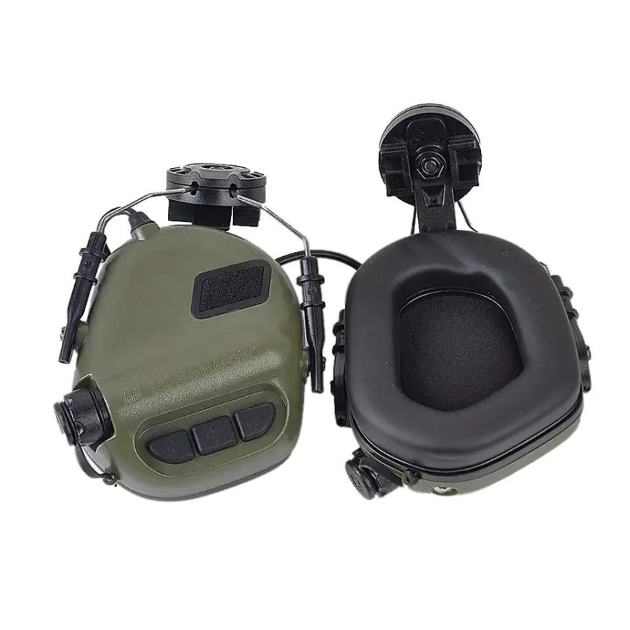 Активні навушники Earmor M31H, з тримачем ARC Rails на каску green