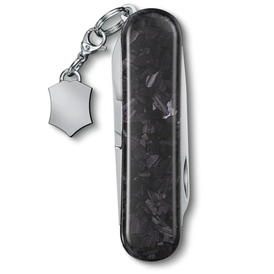 Ніж Victorinox Classic Brilliant Carbon 58мм,5функ,карбон + брелок-лого