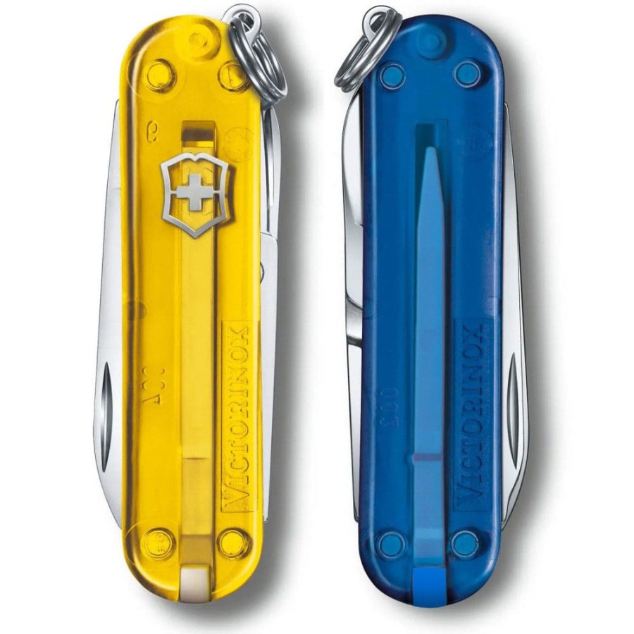 Ніж Victorinox Classic SD Ukraine 58мм,7функ,жовт.прозор-син.прозор