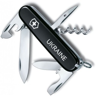 Ніж Victorinox Spartan Ukraine 91мм,12функ,чорн ,Ukraine біл.
