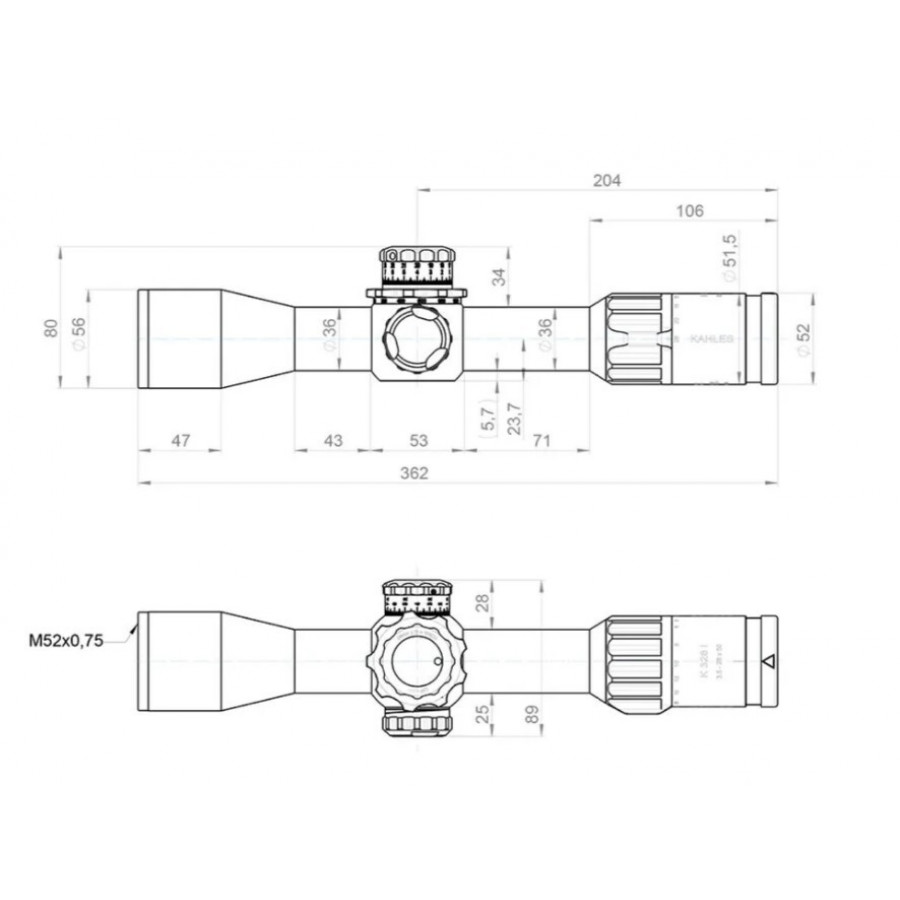 Приціл оптичний KAHLES K328i DLR CCW 3.5-28x50 (36 мм) illum. Skmr4+ w-left FFP