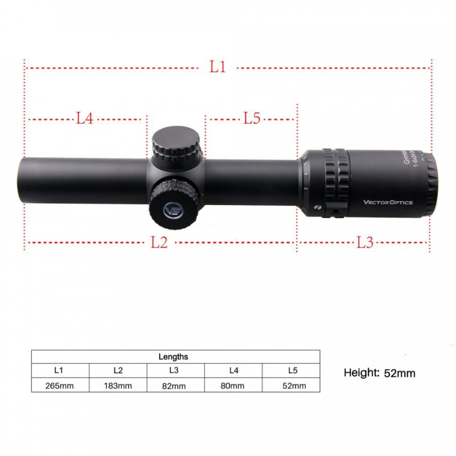 Приціл оптичний Vector Optics Grimlock 1-6x24 (30 мм) Illum. GenII SFP