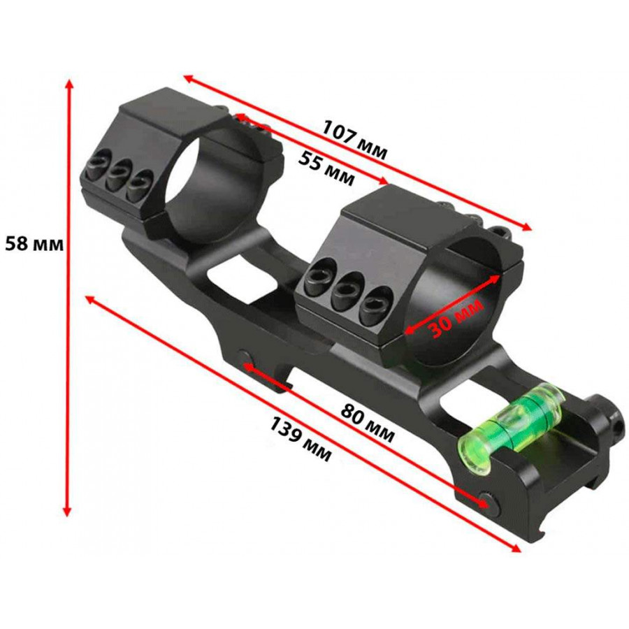 Моноблок Vector Optics 30 мм з бульбашковим рівнем