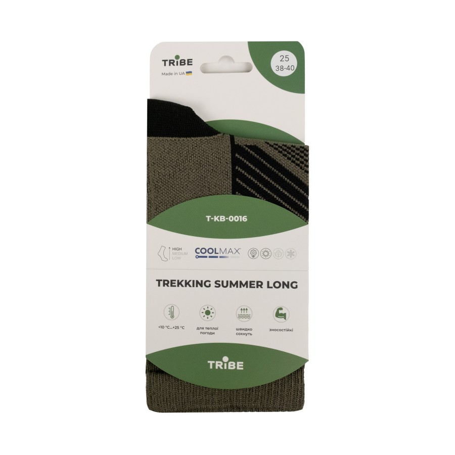 Шкарпетки Tribe Trekking Summer Long T-KB-0016-olive, 41-43