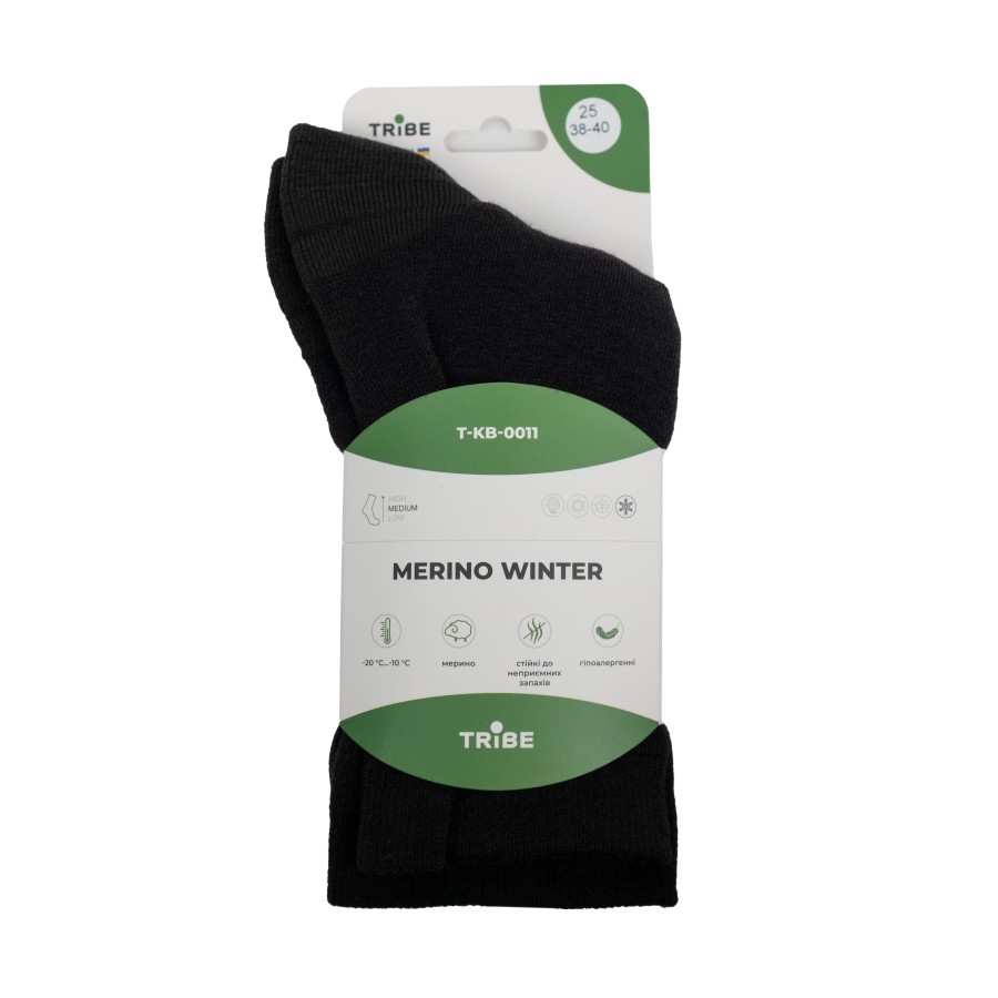 Шкарпетки Tribe Merino Winter T-KB-0011-black, 38-40