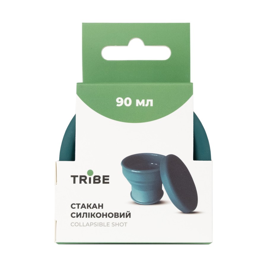 Стакан Tribe Collapsible Shot 90 мл з кришкою силіконовий T-FF-0030, ocean