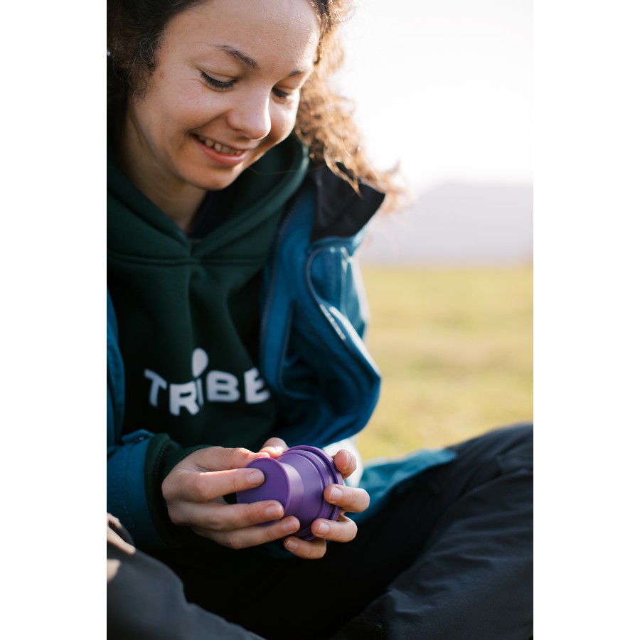 Стакан Tribe Collapsible Shot 90 мл з кришкою силіконовий T-FF-0030, plum