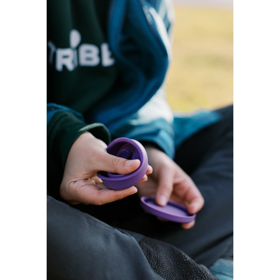 Стакан Tribe Collapsible Shot 90 мл з кришкою силіконовий T-FF-0030, plum