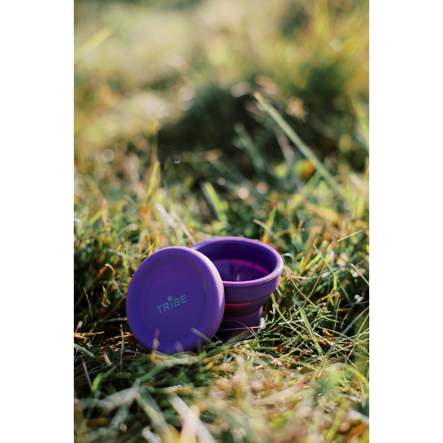 Стакан Tribe Collapsible Shot 90 мл з кришкою силіконовий T-FF-0030, plum