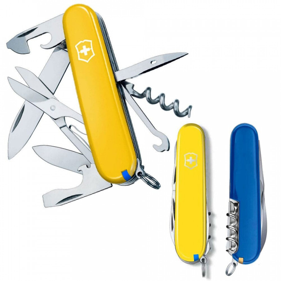 Ніж Victorinox Swiss Army Climber Ukraine жовто-синій