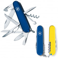 Ніж Victorinox Swiss Army Huntsman Ukraine Ukraine синьо-жовтий