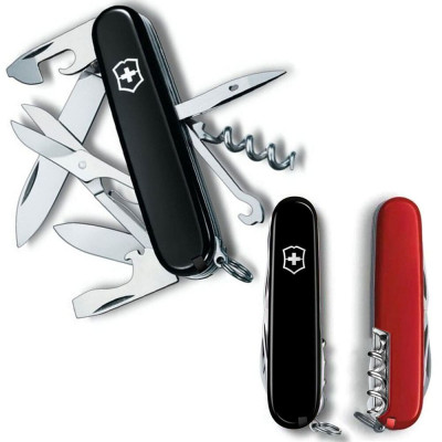 Ніж Victorinox Swiss Army Climber Ukraine чорно-червоний