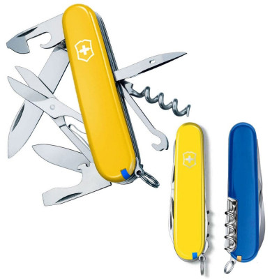 Ніж Victorinox Swiss Army Climber Ukraine жовто-синій