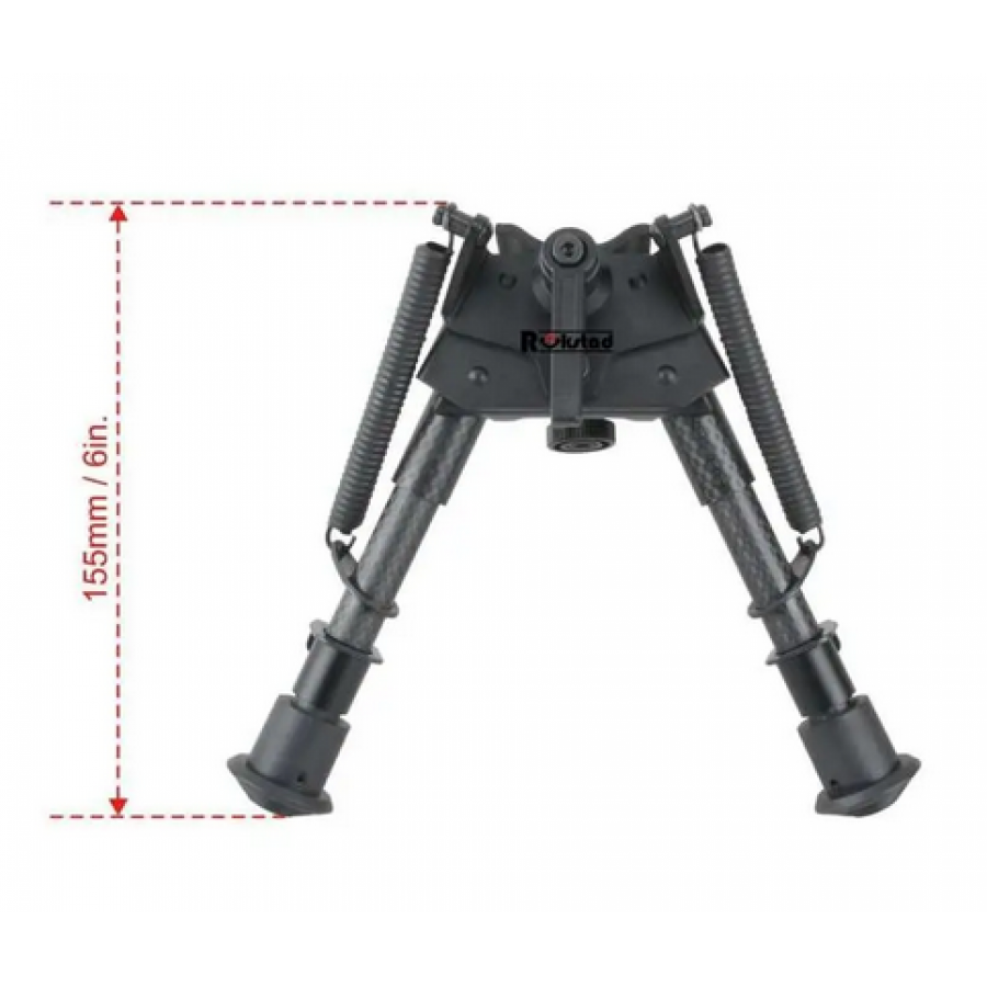 Сошки Vector Optics 155-230 мм на антабку. Карбонове волокно, підпружинені з ричагом