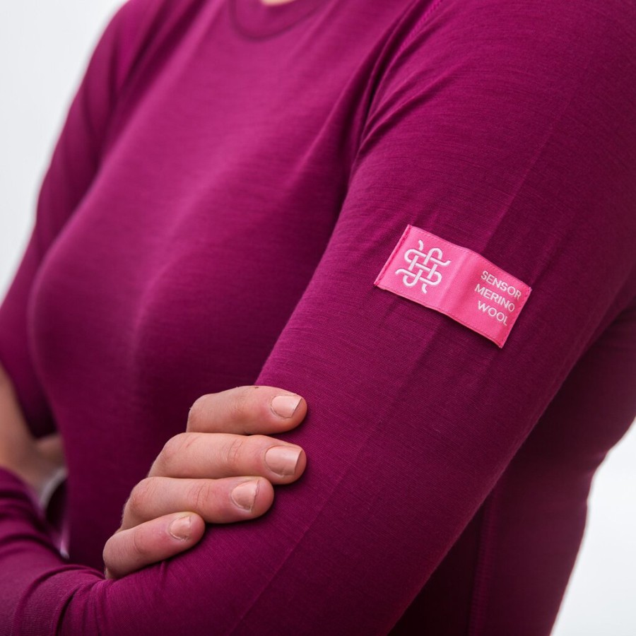 Термофутболка жіноча Sensor Merino Active LS lilla 12110027, SW11MA-lilla-M