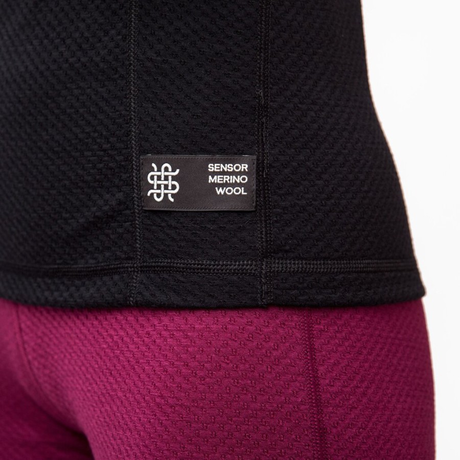 Термофутболка жіноча Sensor Merino DF LS black 15100029, SW11M-black-M