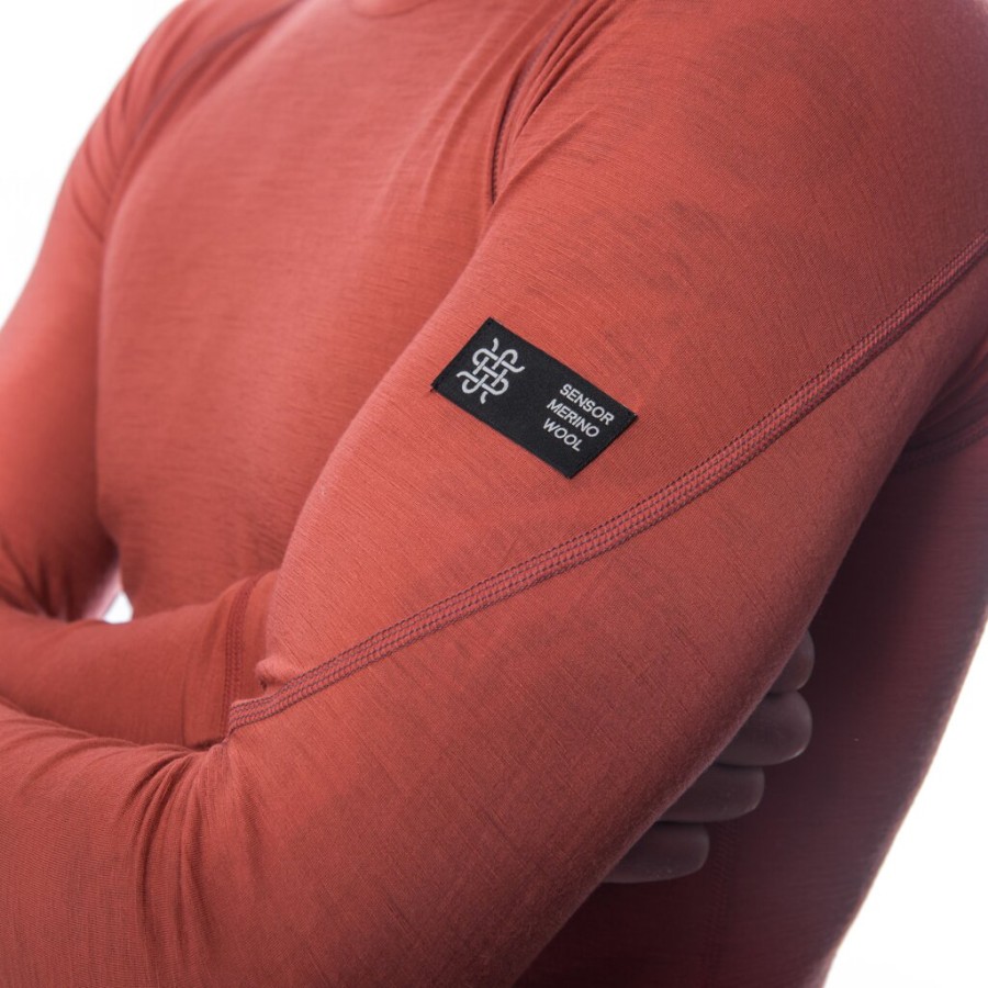 Термофутболка чоловіча Sensor Merino Active LS terracotta 23200037, SM11MA-terracotta-XXL