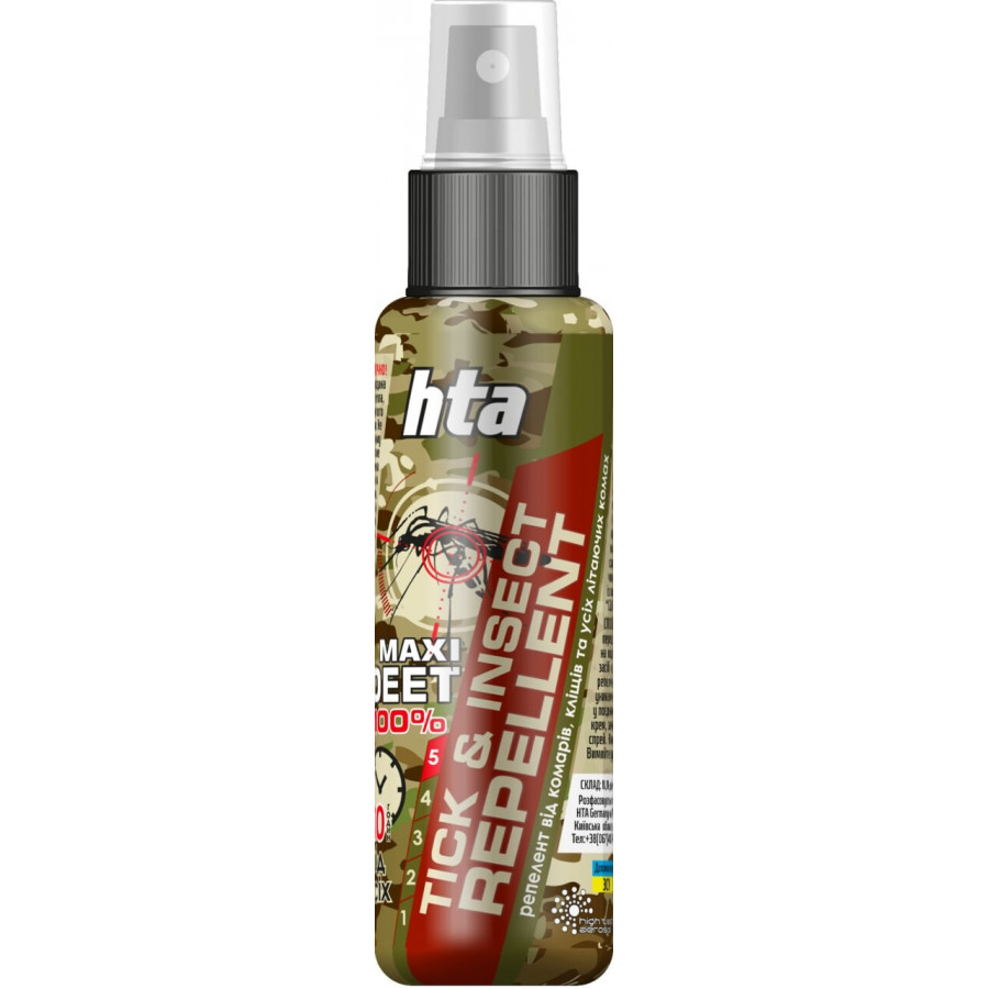 Репелент-спрей від комарах HTA MAXI DEET 100% TICK & INSECT REPELLENT 100 ml