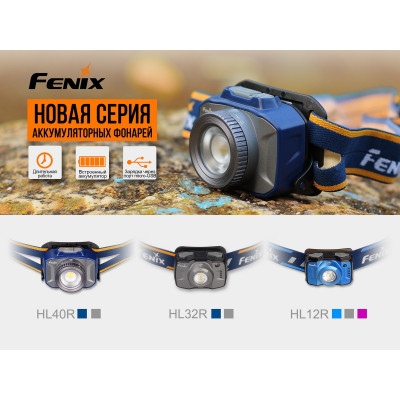 Ліхтар налобний Fenix HL40R Cree XP-LHIV2 LED - grey