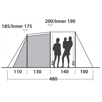 Намет шестимісний Easy Camp Huntsville 600 Green/Grey (120408)