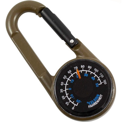 Munkees 3137 брелок-компас Thermometer military brown