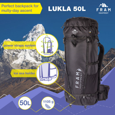 Рюкзак Lukla 50L S чорний