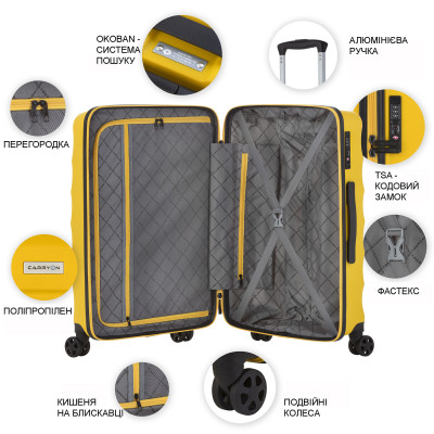 Валіза CarryOn Porter (S) Yellow (502456)