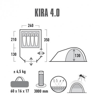 Намет High Peak Kira 4.0 Nimbus Grey (10373)