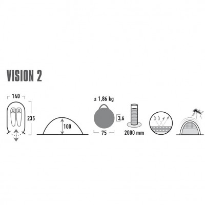 Намет High Peak Vision 2 Black (10280)