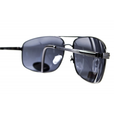 Окуляри поляризаційні BluWater Navigator-2 Polarized (gray), чорні в металевій оправі