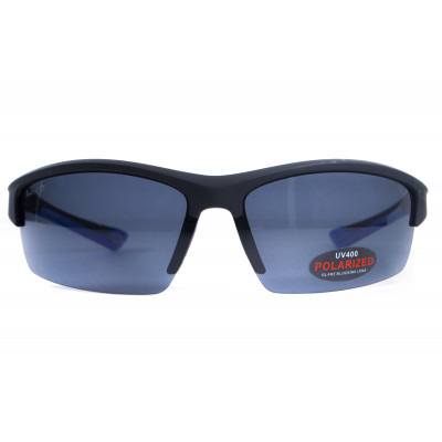 Окуляри поляризаційні BluWater Daytona-1 Polarized (gray) чорні в чорно-синій оправі