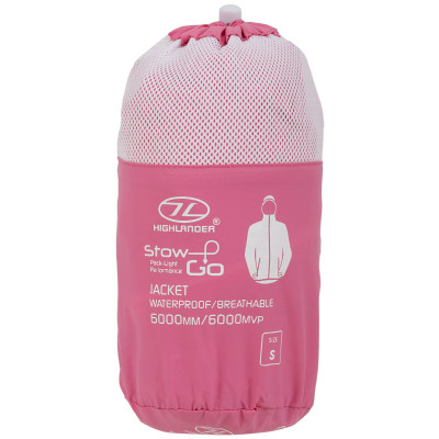 Вітрівка жіноча Highlander Stow & Go Pack Away Rain Jacket 6000 mm Pink M (JAC077L-PK-M)