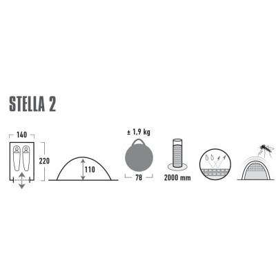 Намет High Peak Stella 2 Black/Green (10131)