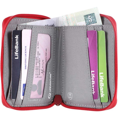 Lifeventure гаманець Recycled RFID Bi-Fold Wallet raspberry