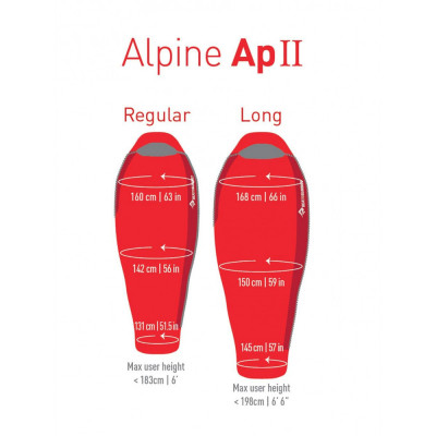 Спальний мішок Sea to Summit Alpine ApII (-12/-20°C), 183 см - Left Zip, Fiery Red/Crimson