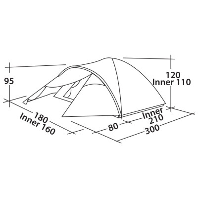 Намет тримісний Easy Camp Quasar 300 Rustic Green (120395)