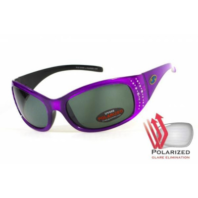 Окуляри поляризаційні BluWater Biscayene Purple Polarized (gray) чорні