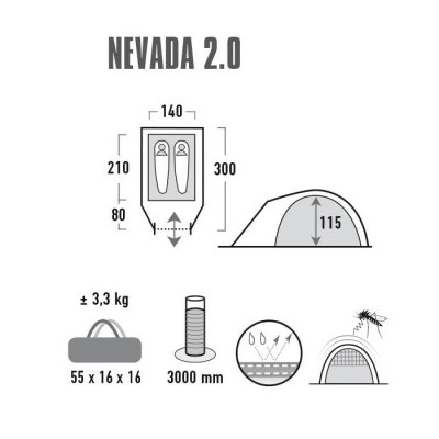 Намет High Peak Nevada 2.0 Nimbus Grey (10196)