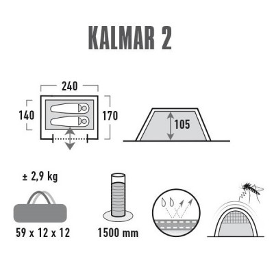 Намет High Peak Kalmar 2 Blue/Grey (10302)