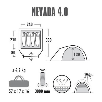 Намет High Peak Nevada 4.0 Nimbus Grey (10204)